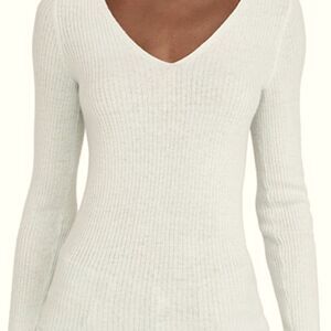 Society 212 Ivory V-Neck Sweater